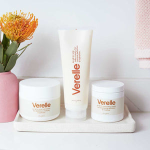 verelle styler trio products on bathroom counter