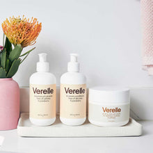 Load image into Gallery viewer, verelle 3 step wavy set on bathroom counter next to flower